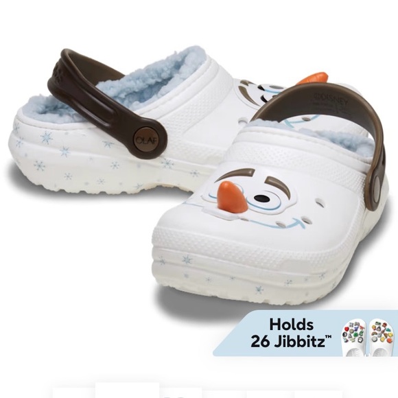 COPY - Disney Frozen Olaf Lined Classic Clog - NIB Toddler Olaf Crocs 7 - Picture 2 of 6